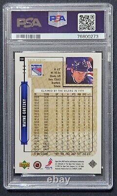 1999-00 Upper Deck MVP Wayne Gretzky #131 Gold Script PSA 10