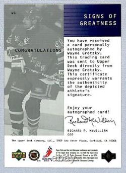 1999-00 Upper Deck WG Hockey Signs Of Greatness Wayne Gretzky Auto #WG New York