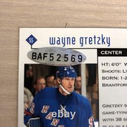 1999 Upper Deck Black Diamonds Wayne Gretzky On Card Auto /49