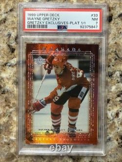 1999 Upper Deck Exclusives Platinum 1/1 Wayne Gretzky PSA 7