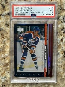 1999 Upper Deck Exclusives Platinum 1/1 Wayne Gretzky PSA 7