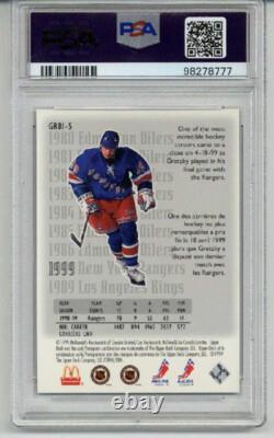 1999 Upper Deck Mcdonald's The Great Career Wayne Gretzky Rangers Psa 10 Low Pop