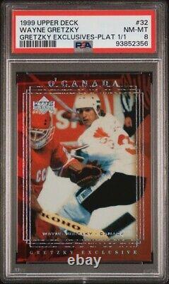 1999 Upper Deck Wayne Gretzky Exclusives #32 O'Canada Platinum 1/1 PSA 8 NM-MT