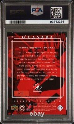 1999 Upper Deck Wayne Gretzky Exclusives #32 O'Canada Platinum 1/1 PSA 8 NM-MT