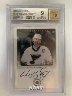 1999 Upper Deck Wayne Gretzky UD Authentics Auto BGS 9