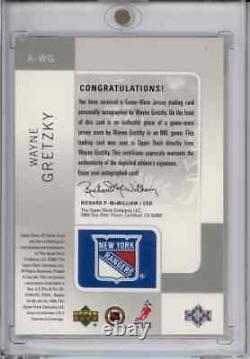 2000-01 SP Game Used Wayne Gretzky Tools of the Trade HOF Jersey Patch Auto /100