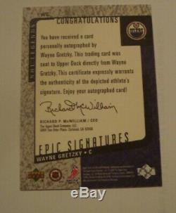 2000/01 Upper Deck Epic Signatures Wayne Gretzky Autograph Edmonton Oilers