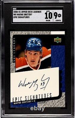 2000-01 Upper Deck Legends Epic Signatures Wayne Gretzky Auto Oilers SGC 9/10