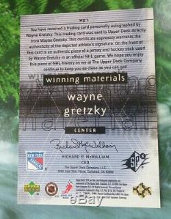 2000-01 Upper Deck SPX Wayne Gretzky Winning Materials auto jersey/stick /25 SP