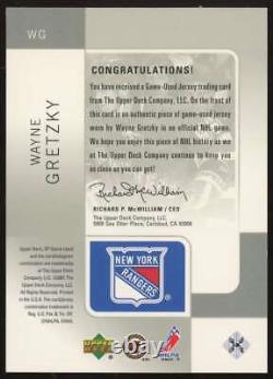 2000-01 Upper Deck SP Game Used Tools of the Game Wayne Gretzky #WG Patch Relic