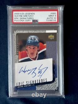 2000 Upper Deck Legends Epic Signatures Wayne Gretzky PSA 9 On Card Auto 10 Pop5