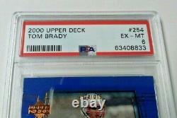 2000 Upper Deck Tom Brady Rookie Rc 254 Psa 6 Ex-mt