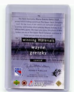 2000 Wayne Gretzky Upper Deck Winning Materials SP Game Used NY Rangers