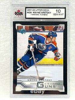 2001-02 Upper Deck #424 Wayne Gretzky Young Guns Flashback Ksa 10 Gem Mt Oilers