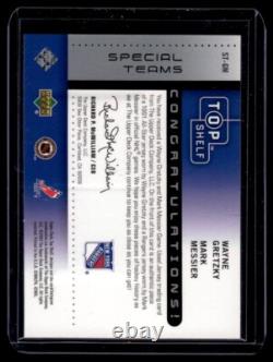 2001-02 Upper Deck Top Shelf Wayne Gretzky Mark Messier /99 Rangers Dual Jersey