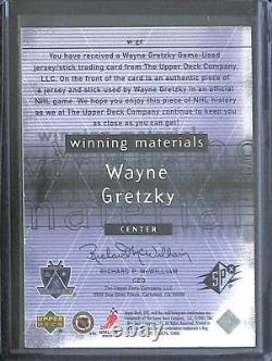 2001 Upper Deck SPx Hockey Winning Materials Jersey and Stick W-GR Wayne Gretzky