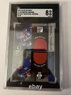 2002-03 UD Top Shelf Wayne Gretzky Mark Messier Relic 99/99 JERSEY NUMBER SGC 8