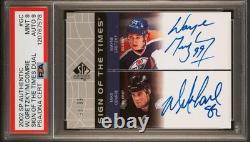 2002 SP Authentic Wayne Gretzky & Mike Comrie Sign of the Times auto 98/99 PSA 9