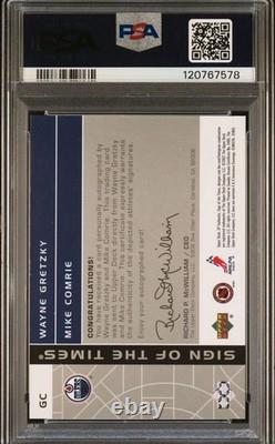 2002 SP Authentic Wayne Gretzky & Mike Comrie Sign of the Times auto 98/99 PSA 9