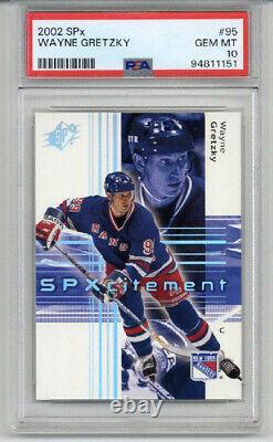 2002 UPPER DECK SPx #95 WAYNE GRETZKY CARD NEW YORK RANGERS PSA 10 LOW POP RARE