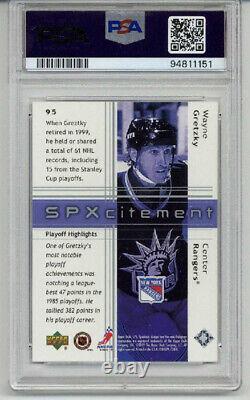2002 UPPER DECK SPx #95 WAYNE GRETZKY CARD NEW YORK RANGERS PSA 10 LOW POP RARE