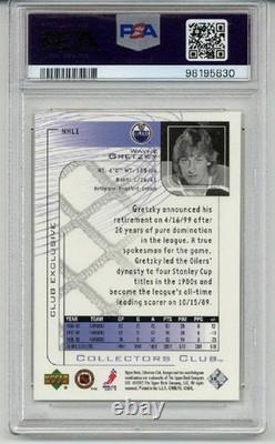 2002 Upper Deck Collector's Club #nhl1 Wayne Gretzky Oilers Psa 10 Low Pop 11