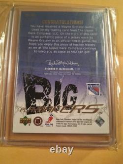 2003-04 UD BIG Playmakers Wayne Gretzky GU Game Used Jersey #41/50 Rangers RARE