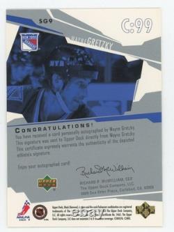 2003-04 Upper Deck Black Diamond Signature Gems Autograph Wayne Gretzky SG9