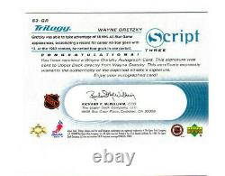 2003-04 Upper Deck Trilogy Script 3 Autograph # S3-GR WAYNE GRETZKY Auto UD