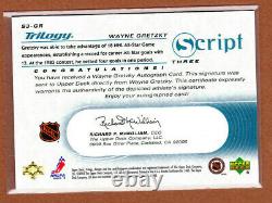 2003-04 Upper Deck Trilogy Script 3 Autograph # S3-GR WAYNE GRETZKY Auto UD