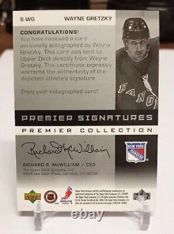 2003 UD Premier Collection Signatures Wayne Gretzky Auto /125 New York Rangers