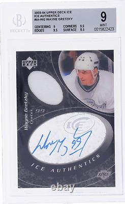 2003 Upper Deck Ice #IAWG Wayne Gretzky Authentics Jersey Auto BGS 9/10
