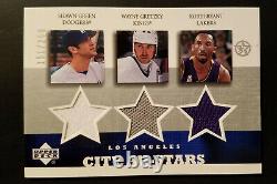 2003 Upper Deck LA City All-Stars Green, Gretzky & Kobe Triple Jersey #151/250