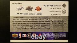 2003 Upper Deck LA City All-Stars Green, Gretzky & Kobe Triple Jersey #151/250