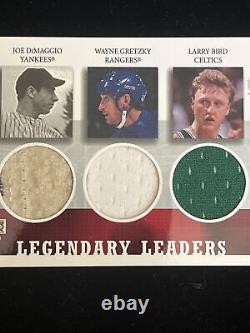 2003 Upper Deck Legendary Leaders Gretzky DiMaggio Bird Tri Jersey /250 RARE