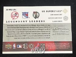 2003 Upper Deck Legendary Leaders Gretzky DiMaggio Bird Tri Jersey /250 RARE