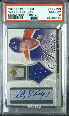 2003 Upper Deck Wayne Gretzky Signature Jersey Auto #sj-wg Psa 8