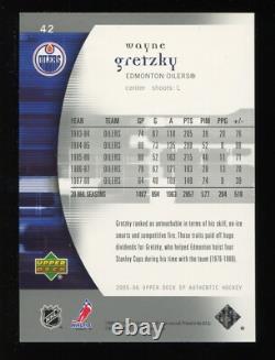 2005-06 SP Authentic #42 Wayne Gretzky LIMITED #72/100 LTD Upper Deck OILERS