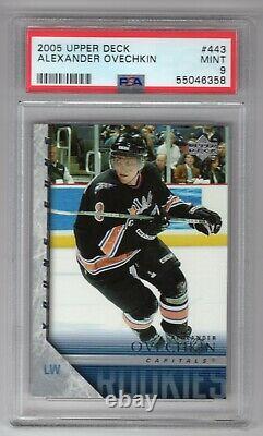 2005-06 Upper Deck #443 Young Guns Rookie Rc Card Alexander Ovechkin Psa 9