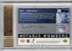 2005-06 Upper Deck Notable Numbers Autograph Auto /99 Wayne Gretzky Bgs 9.5 Rare