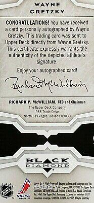 2005 Wayne Gretzky Ud Black Diamond Gemography Refractor Autograph Card #g-wg Sp