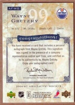 2006-07 Artifacts Autofacts #AFWG WAYNE GRETZKY Auto SP Edmonton Oilers