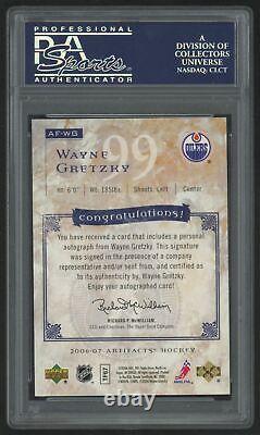 2006-07 Upper Deck Artifacts Wayne Gretzky Auto PSA 9 Edmonton Oilers #AF-WG