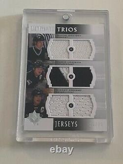 2007-08 Upper Deck Ultimate Trios Jerseys /25 Gretzky Lemieux Crosby Game Used