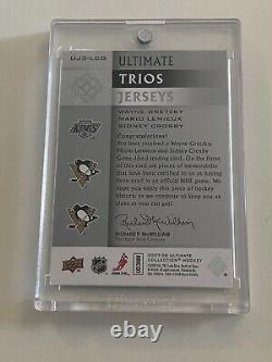 2007-08 Upper Deck Ultimate Trios Jerseys /25 Gretzky Lemieux Crosby Game Used