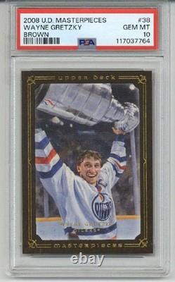 2008 Upper Deck Masterpieces Brown #38 Wayne Gretzky Card Oilers Psa 10 Low Pop