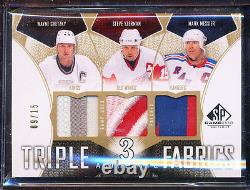 2009-10 Sp Gu Triple 3 Fabrics Wayne Gretzky Yzerman Messier 9/15 Patch Jersey