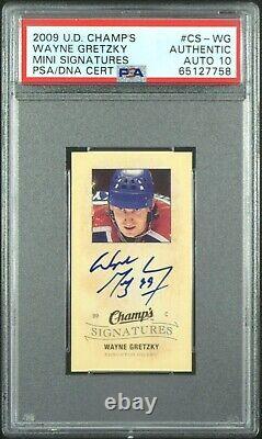 2009 Upper Deck Champ's Wayne Gretzky MINI SIGNATURES #CS-WG, PSA 10 AUTO, POP 1