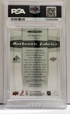 2010-11 Wayne Gretzky SP Game Used Jersey Patch #AF-WG Los Angeles Kings PSA 8