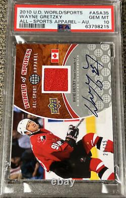 2010 Upper Deck Ud World Of Sports Wayne Gretzky All Apparel Auto /25 Psa 10 Gem